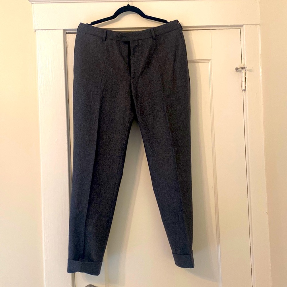 Men’s wool flannel luxe dress pants waist 36 size 52